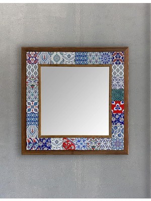 Die Grup Tr Oscar Stone Decor Masif Çerçeveli Mozaik Taş Ayna 43 cm x 43 cm