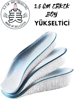 Die Grup Tr Erkek Boy Uzatan 2,5 cm Tabanlık, Yarım Boy Ortopedik Topuk Yükseltici, Moon Walk Köpük Taban