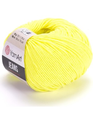 Die Grup Tr Yarnart Jeans 50GR Pamuk Cotton Amigurumi El Örgü Ipi Ipliği Yünü 58 Fosfor