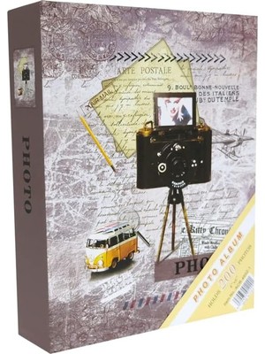 Die Grup Tr Rabsev Fotoğraf Albümü 10X15CM 200 Lük Renkli Kamera Desenli Anı Albümü