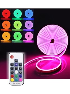 Die Grup Tr Renk Değiştiren 5 Metre Rgb Esnek Neon Şerit LED Işık Seti (20 Renk Rf Kumandalı)