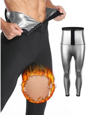 Sauna Tayt Model Zayıflatan Termal Sauna Agraflı Spor Tayt, M, Unisex-Termal-Sportaytmis, Siyah, Unisex Yetişkin