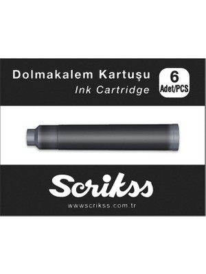 Mbb E-Ticaret Scrikss Dolma Kalem Kartuşu Siyah 6 Lı-(***9 Adet***)