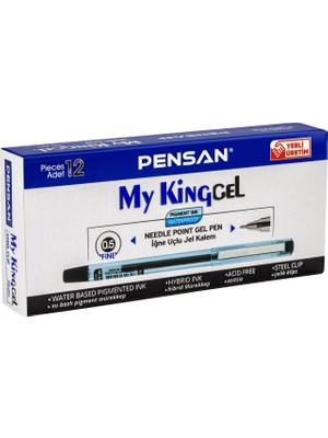 Mbb E-Ticaret Pensan 6405 My-King Jel Kalem Metal Klips Siyah 12'li *144