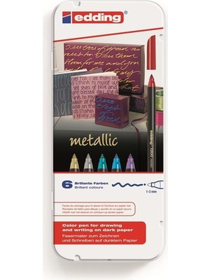 Mbb E-Ticaret Edding 1200 Metalik Renkler 6 Lı Grafik Kalemi