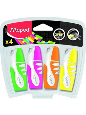 Mbb E-Ticaret Maped 742777 Fluo Peps Mini Fosforlu Kalem 4 Lü