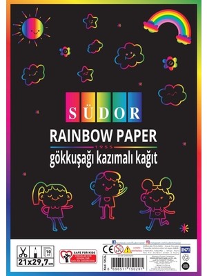 Mbb E-Ticaret Südor SK24 Gökkuşağı Kazımalı A4 Kağıt 10'lu Paket *120-(***6 Adet***)
