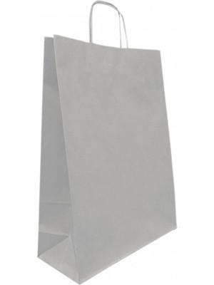 Mbb E-Ticaret Kika Büküm Saplı 31X12X41 Gümüş Karton Çanta 1000512-(***3 Adet***)