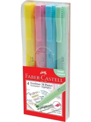 Mbb E-Ticaret Faber 38 Fosforlu Kalem 4 Lü Pastel Renkler 158216