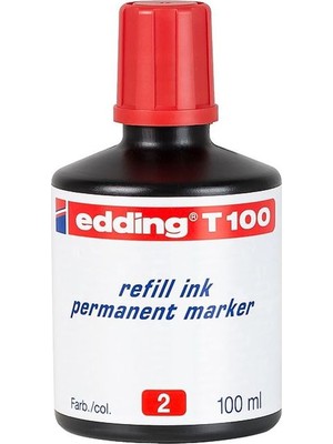 Mbb E-Ticaret Edding T100 Kırmızı Permanent Mürekkep 100ML