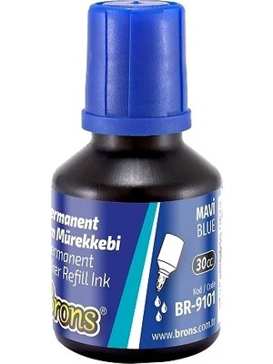 Mbb E-Ticaret Brons Permanent Marker Mürekkebi Mavi 30 cc BR-9101-(***6 Adet***)