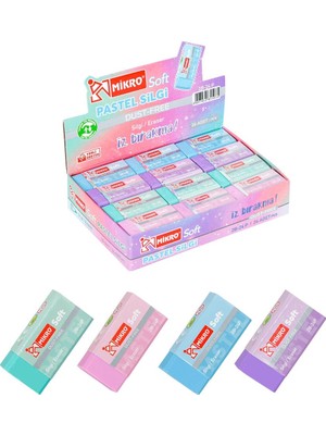 Mbb E-Ticaret Mikro 2B-24P Pastel Soft Silgi 24'lü*50