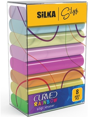 Mbb E-Ticaret Silka Curved Raınbow Neon Silgi 8 Li  Sg.51-(***9 Adet***)