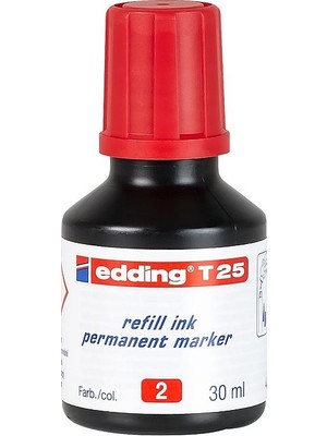 Mbb E-Ticaret Edding T25 Kırmızı Permanent Mürekkep 25ML