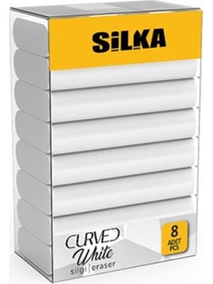 Mbb E-Ticaret Silka Curved Beyaz Silgi 8 Li Sg.52-(***1 Adet***)