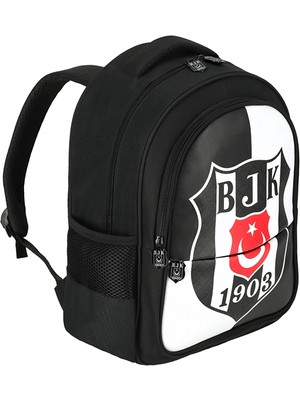 Mbb E-Ticaret Me 25360 Beşiktaş Bjk 1903 Logo Desenli Suni Deri Okul Çantası