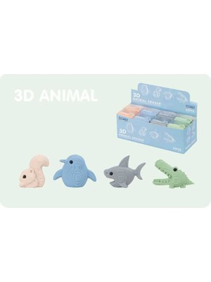 Mbb E-Ticaret Gıpta K2355 3D Animals Silgi (Adet)-(***12 Adet***)