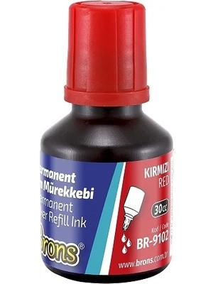 Mbb E-Ticaret Brons Permanent Marker Mürekkebi Kırmızı 30 cc BR-9102-(***6 Adet***)
