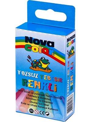 Mbb E-Ticaret Nova Color Tozsuz Tebeşir 10 Lu Renkli NC-4111-(***1 Adet***)