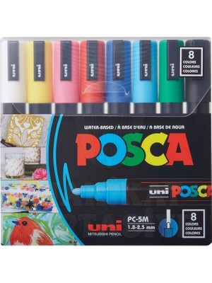 Mbb E-Ticaret Uni-Ball Pc-5m/8c Posca Su Bazlı Marker Ana Renkler 1.8