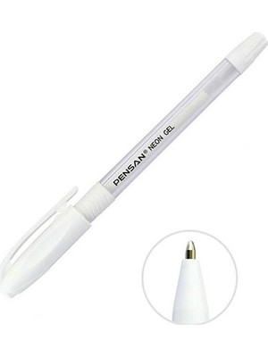 Mbb E-Ticaret Pensan Neon Gel Kalem Beyaz 2290-(***12 Adet***)