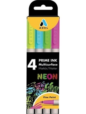 Mbb E-Ticaret Adel Prıme 4 Renk Neon Multisurface Boldlıner Kalem 2201000103-(***9 Adet***)