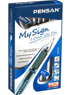 Mbb E-Ticaret Pensan 6030 My-Sign 1.00MM Gel Pen Mavi 12'li *72