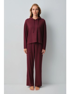 Suwen Plum Comfort Hooded Pajama Set
