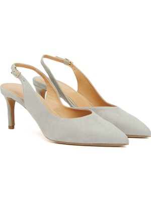 Divarese Dıvarese Light Grey Women's Suede Heeled Shoes