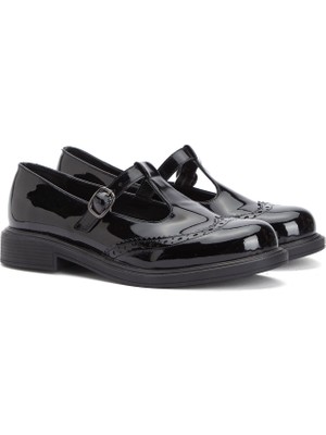 Divarese Dıvarese Black Studded Buckle Detail Women's Loafers