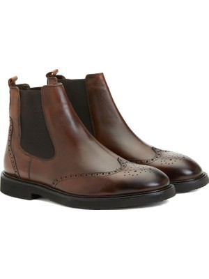 Divarese Dıvarese Brown Men's Leather Chelsea Boots