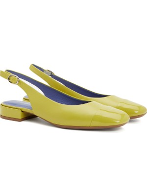 Divarese Dıvarese Yellow Leather Ballet Flats