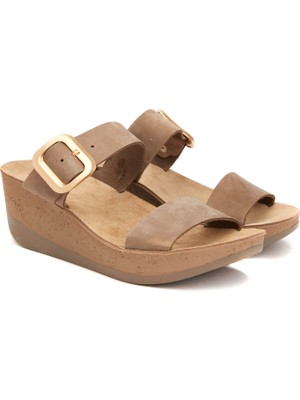 Divarese Dıvarese Mink Women's Leather Slippers