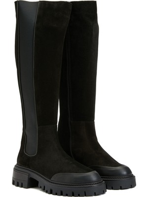 Divarese Dıvarese Black Women's Suede Tall Boots