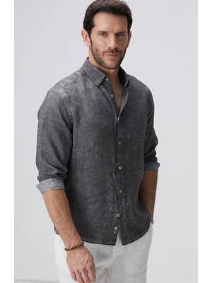 Network Anthracite Linen Shirt