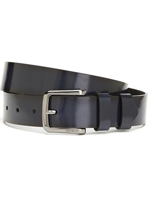 Network Navy Men's Leather Belt