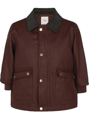 Civil Boys Boys Shirt Collar Jacket | Micro Long Sleeve Hooded | School, Nursery And Daily Use - Brown