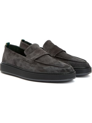 George Hogg Grey Men's Suede Loafers