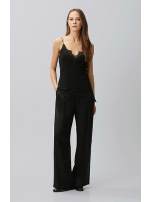 Network Black Satin Trousers