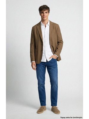 Network Khaki Diagonal Pattern Lyocell Jacket