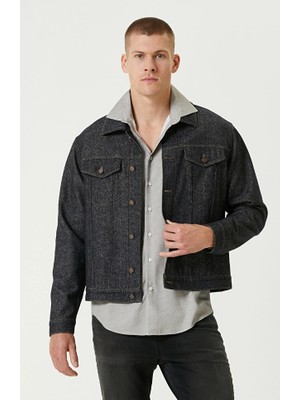 Network Navy Wool Blend Diagonal Jacket