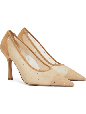 Divarese Dıvarese Sand Rhinestone Heels