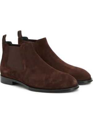 George Hogg Brown Men's Chelsea Suede Leather Boots