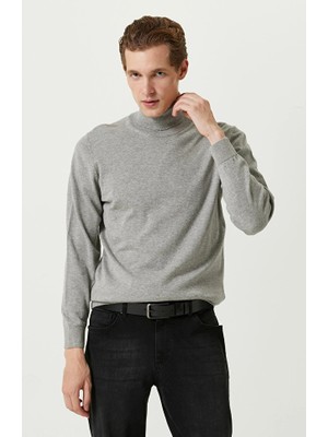 Network Grey Melange Turtleneck Sweater