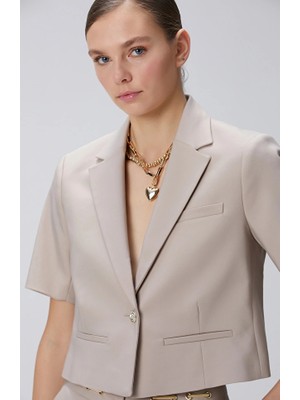 Network Mink Single Metal Button Jacket