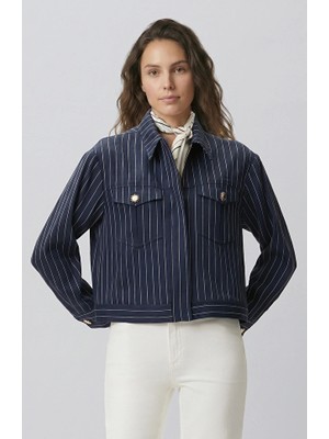 Network Navy White Striped Jacket