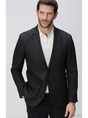 Network Black Linen Blend Jacket