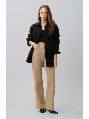 Network Beige Wide Leg Denim Pants