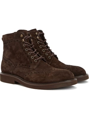Divarese Dıvarese Brown Zippered Men's Suede Combat Boots