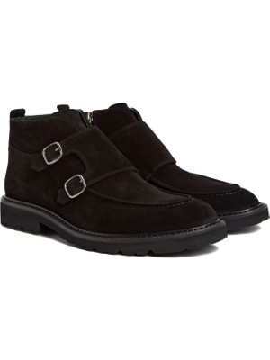 George Hogg Black Buckle Detail Men's Leather Boots